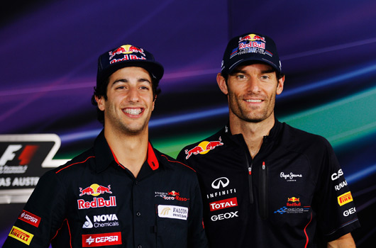 Daniel Ricciardo and Mark Webber, 2012 Australian Grand Prix