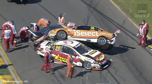 V8 Supercar crash at 2012 Australian Gramd Prix