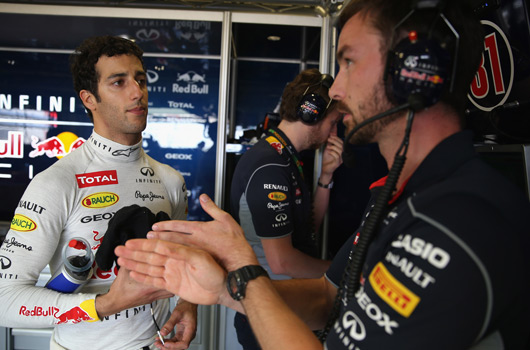 Daniel Ricciardo testing for Red Bull Racing, July 2013