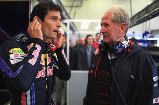 Mark Webber talks to Helmut Marko, 2010 Belgian GP