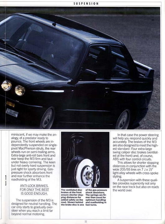BMW E30 M3 - US brochure