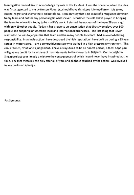 Pat Symonds letter to WMSC