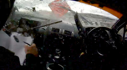Aston Martin V8 Vantage rally crash