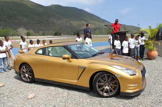 Usain Bolt's golden Nissan GT-R