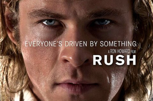 Rush movie poster featuring Chris Hemsworth as James Hunt