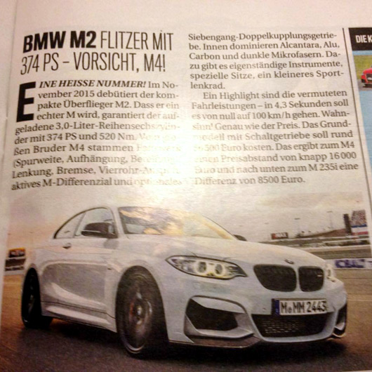 BMW M2 Autobild article
